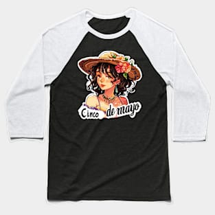 Cinco de mayo anime girl wear sumbrero Baseball T-Shirt